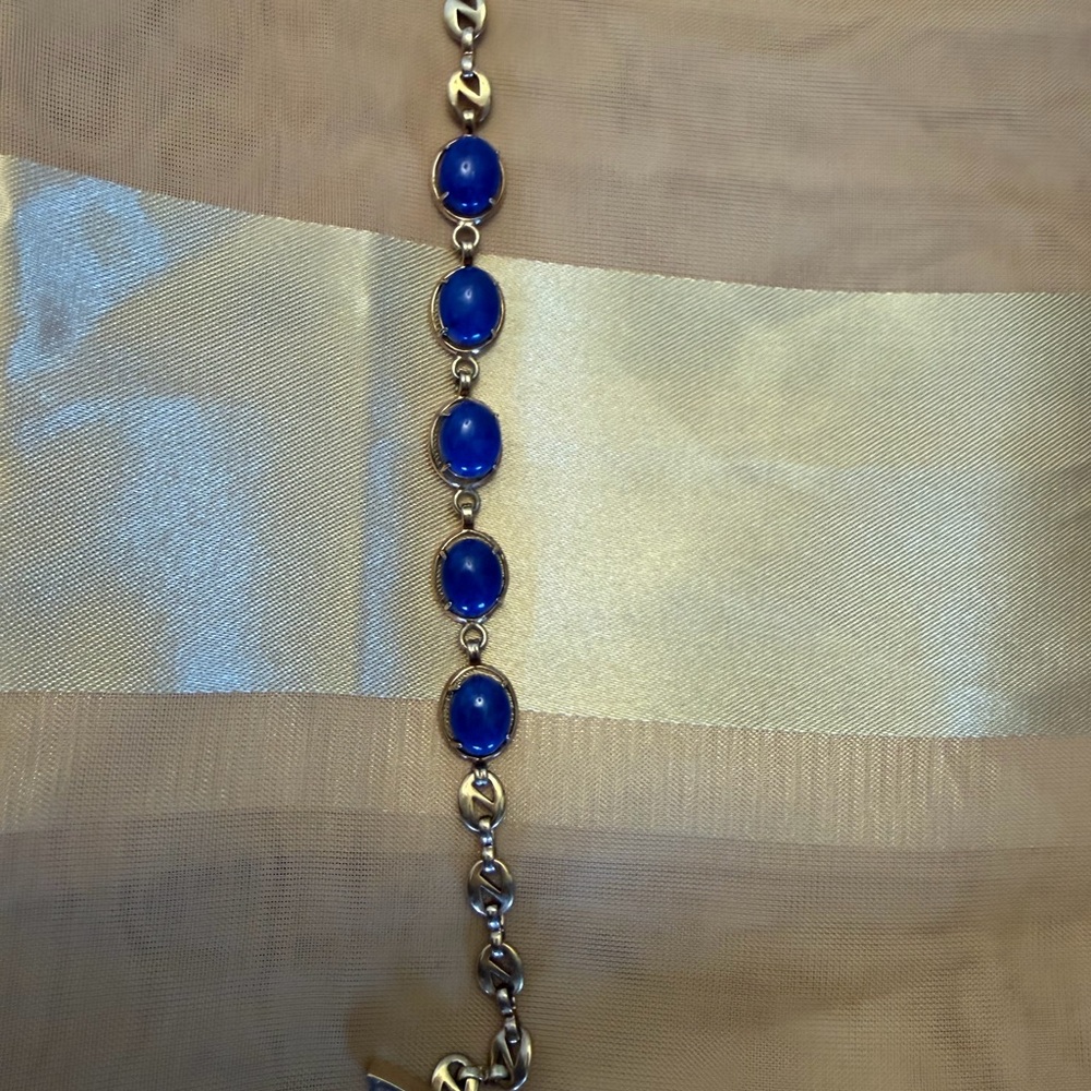 Gold Bracelet with Blue Accents - Picture 3 of 3